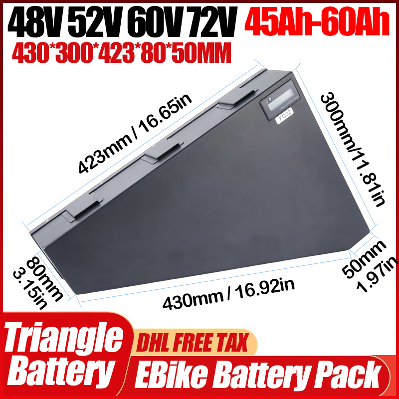 Batteria Triangolare per Bicic - 72V 50Ah 21700 Lithium Battery recensione e prezzo